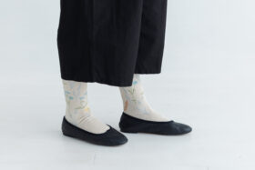 floral long socks white 5
