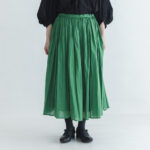 GARMENT DYE GATHER SKIRT green