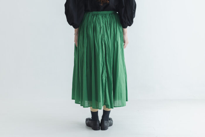 GARMENT DYE GATHER SKIRT green 3