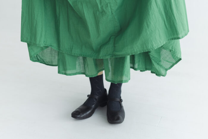 GARMENT DYE GATHER SKIRT green 4