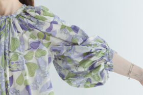 BOTANICAL MOTIF GATHER SMOCK 4