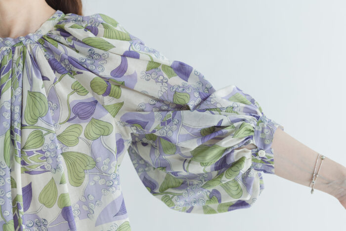 BOTANICAL MOTIF GATHER SMOCK 4