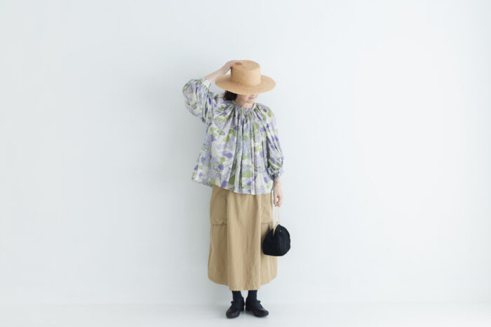 BOTANICAL MOTIF GATHER SMOCK 6