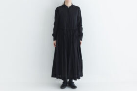GARMENT DYE FRONT OPEN SHIRT DRESS black 1
