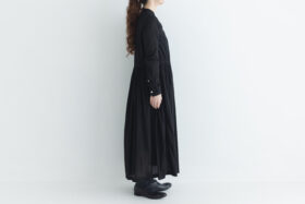 GARMENT DYE FRONT OPEN SHIRT DRESS black 2