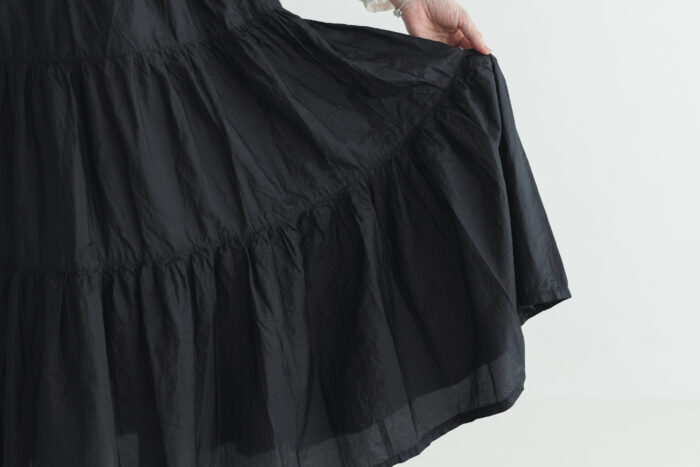 SILK TIERED SKIRT black 5