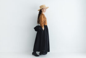 予約 SCALLOPED LACE GATHER SKIRT black サイズ2　6月 6