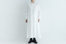 予約 LINEN FRILL COLLAR DRESS white サイズ1　2月末〜3月初 1