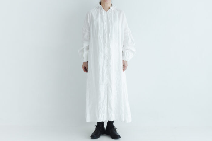 予約 LINEN FRILL COLLAR DRESS white サイズ1　2月末〜3月初 1