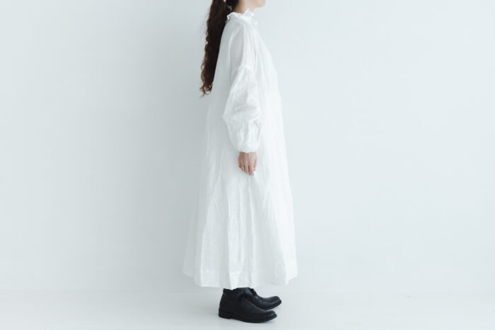 LINEN FRILL COLLAR DRESS white サイズ1　 2