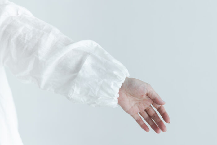 予約 LINEN FRILL COLLAR DRESS white サイズ1　2月末〜3月初 4
