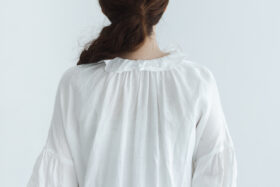 LINEN FRILL COLLAR DRESS white サイズ1　 5