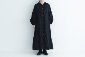 LINEN FRILL COLLAR DRESS black サイズ1　 1