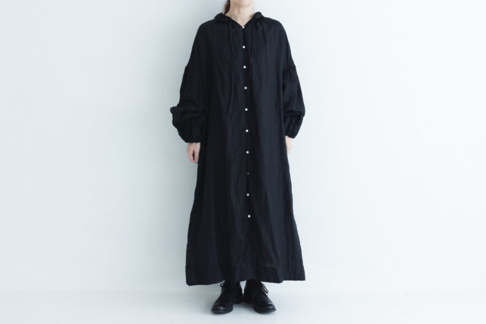 LINEN FRILL COLLAR DRESS black サイズ1　 1
