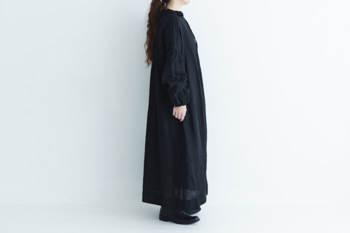 LINEN FRILL COLLAR DRESS black サイズ1　 2