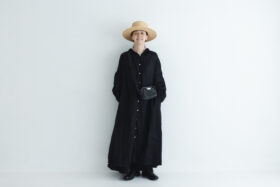 LINEN FRILL COLLAR DRESS black サイズ1　 5