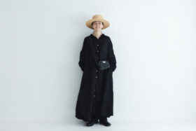 LINEN FRILL COLLAR DRESS black サイズ1　2月末〜3月初 5