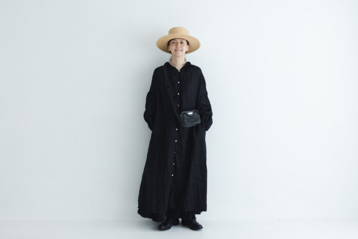 LINEN FRILL COLLAR DRESS black サイズ1　2月末〜3月初 5