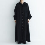 LINEN FRILL COLLAR DRESS black サイズ2　2月末〜3月初