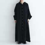 予約 LINEN FRILL COLLAR DRESS black サイズ2　2月末〜3月初