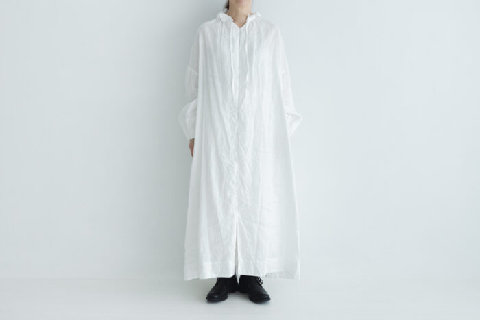 LINEN FRILL COLLAR DRESS white サイズ2　 1