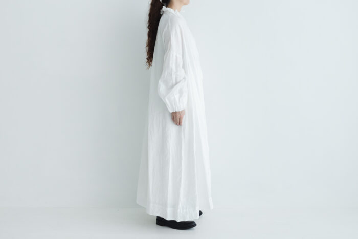LINEN FRILL COLLAR DRESS white サイズ2　 2