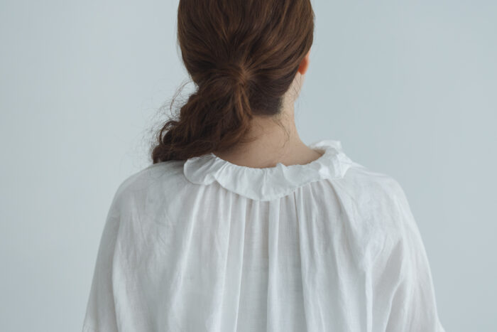 LINEN FRILL COLLAR DRESS white サイズ2　 5