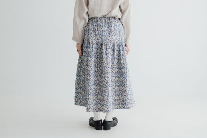 予約 R212 LIBERTY QUILTED SKIRT blue 1月中〜1月末 3