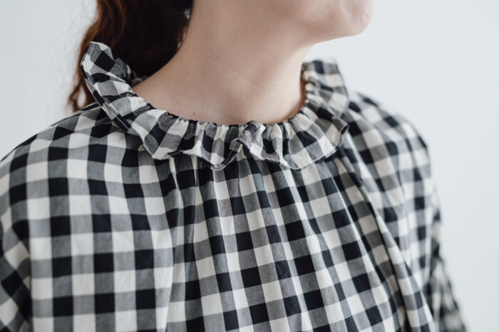 予約 G914 GIMGHAM PIERROT BLOUSE black 2月中〜2月末 4