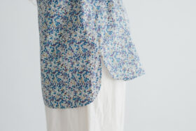 予約 R214 LIBERTY BAND COLLAR BLOUSE blue 1月末〜2月初 5