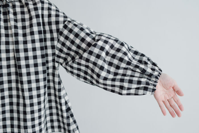 予約 G914 GIMGHAM PIERROT BLOUSE black 2月中〜2月末 5
