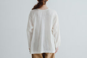 予約 R235 2WAY SMOCKING BLOUSE ecru 5月中〜5月末 3