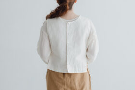 予約 R232 COTTON LINEN 2WAY GILET ecru 4月末〜5月初 3