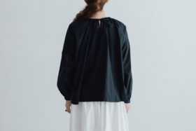 予約 LA 270 ANONYMOUS STRING SMOCK BLOUSE black 2月初〜2月中 3