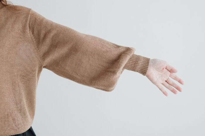 予約 G926 LINEN ANTIQUE SLEEVE KNIT PULL OVER mocha 3月初〜3月中 4