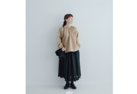 予約 LA 270 ANONYMOUS STRING SMOCK BLOUSE beige 2月初〜2月中 5