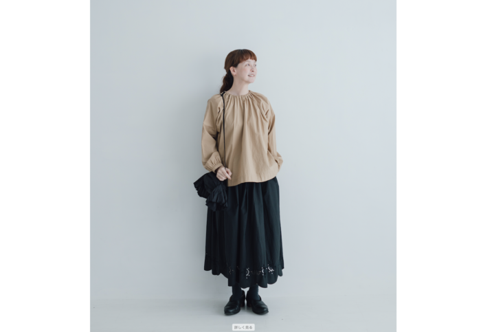 予約 LA 270 ANONYMOUS STRING SMOCK BLOUSE beige 2月初〜2月中 5