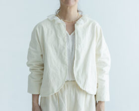 予約 COATING LINEN JAKET milky white 6