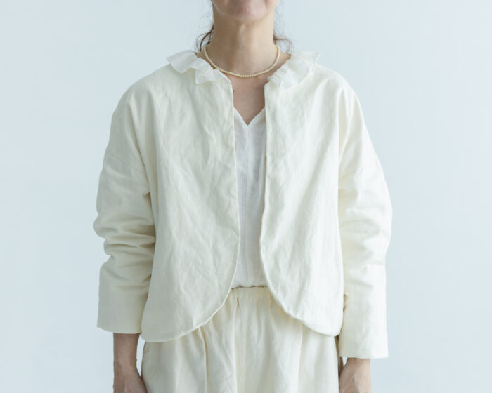 予約 COATING LINEN JAKET milky white 6