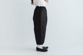 COATING LINEN PANTS ink black サイズ1 2