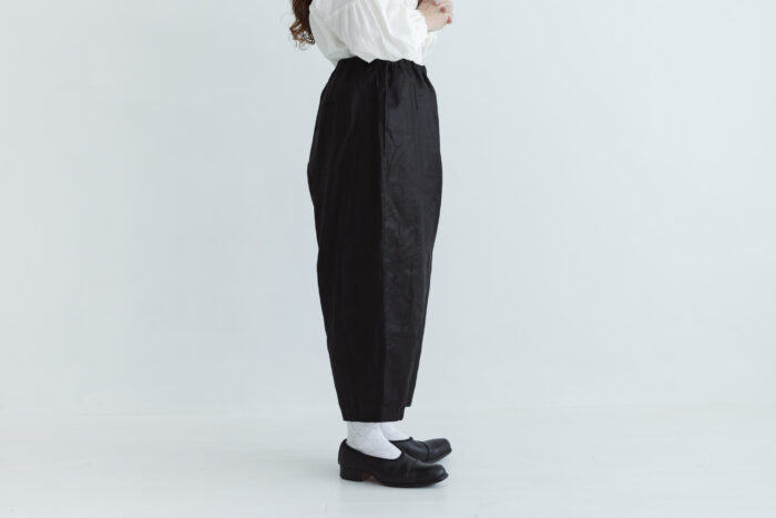 COATING LINEN PANTS ink black サイズ1 2