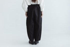 COATING LINEN PANTS ink black サイズ2 3