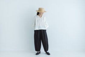 COATING LINEN PANTS ink black サイズ2 5