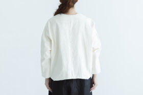 予約 COATING LINEN JAKET milky white 3