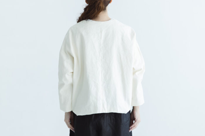 予約 COATING LINEN JAKET milky white 3
