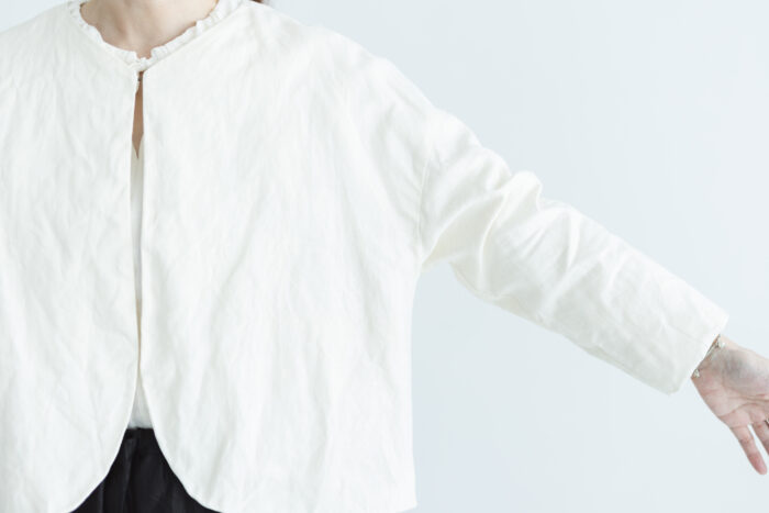 予約 COATING LINEN JAKET milky white 4