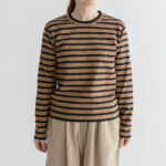 KNIT &SEW CREW NECK SHIRT cinnamon×black