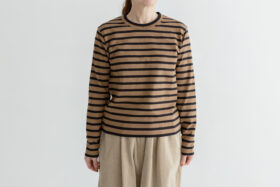 KNIT &SEW CREW NECK SHIRT cinnamon×black 1