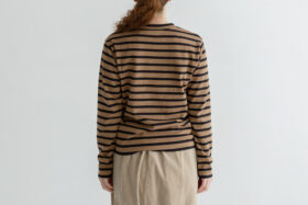 KNIT &SEW CREW NECK SHIRT cinnamon×black 3