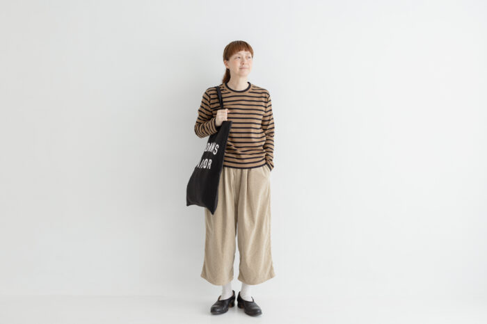 KNIT &SEW CREW NECK SHIRT cinnamon×black 5